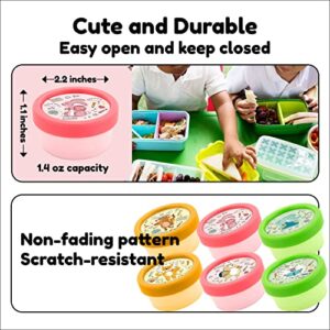 HOUSYLOVE Plastic Small Containers With Lids For Lunch Box, Colorful Dressing Sauce Containers For Lunch Box, Tiny Small Sauce Containers For Lunch Box, Mini Containers With Lids, 6 Pack