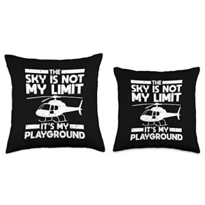 Cool Elegant I'm A Proud Helicopter Pilot Designs Funny Helicopter Pilot Chopper Aviation Lovers Quote Outfit Throw Pillow, 18x18, Multicolor