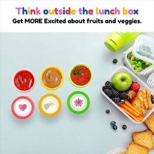 HOUSYLOVE Plastic Small Containers With Lids For Lunch Box, Colorful Dressing Sauce Containers For Lunch Box, Tiny Containers With Lids, Dip Containers For Lunches, 6 Pack