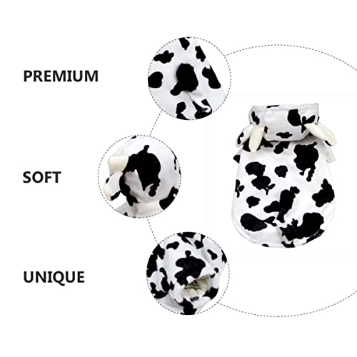 Mipcase Sweatshirt Soft Halloween Dog Small Pajamas Pajamas, Comfy Pet Clothes Decorative Cosplay Milk Medium Plush Costume Clothing Outfit for Puppy Dogs Cows Costume- Hoodie