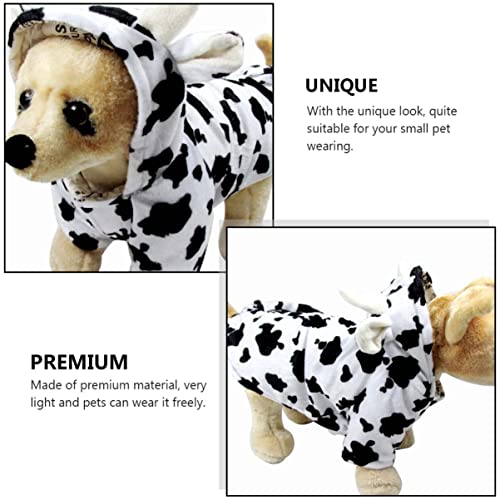 Mipcase Sweatshirt Soft Halloween Dog Small Pajamas Pajamas, Comfy Pet Clothes Decorative Cosplay Milk Medium Plush Costume Clothing Outfit for Puppy Dogs Cows Costume- Hoodie