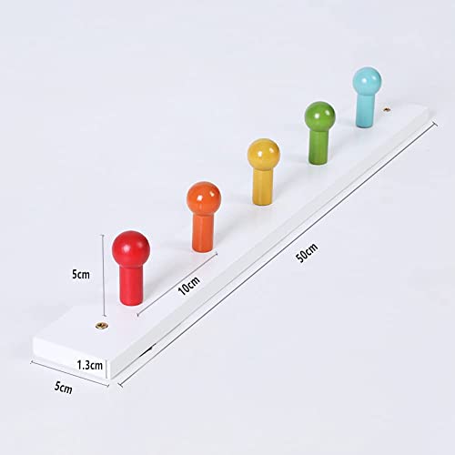 Rainbow Hook Wall Rack; Kids Coat Hook Rack for Boys and Girls for Jackets Clothes Hats Backpacks Robes and Towels, Wall mount coat rack, Kids Mounted Organizer for Closet, Bathroom, Bedroom