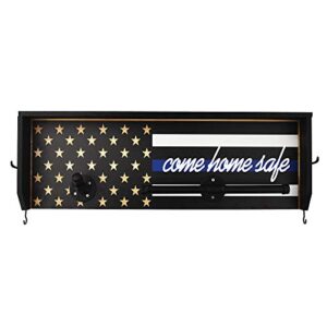niavis personalized customization wall mounted tactical duty gear rack with police flag – police storage shelf & law enforcement organizer-police gift decor