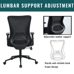 ralex-chair Office Chair Ergonomic Desk Chair Comfort Height with Wheels，Lumbar Support Mesh Swivel Computer Home Office Study Task Chair(5017) (Black)