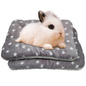 RIOUSSI Bunny Bed, Guinea Pig Warm Bed for Small Animals Rabbits Chinchillas Hedgehogs Baby Cats Ferrets.12 X10, 2Pack,LightGray