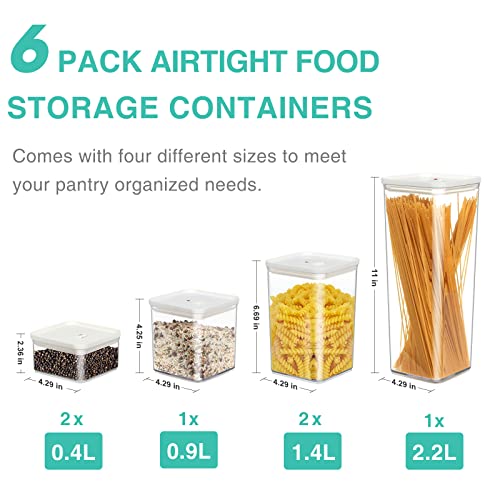 TBMax Dog Treat Container with Airtight Lids | 6 Pieces Plastic Dog Food Storage Containers Set | Pet Treat Jar for Dog Snacks Cat Treat Bird Seed