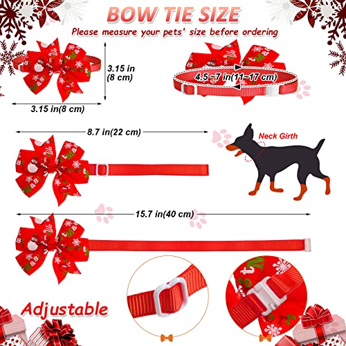 40 Pcs Christmas Dog Bow Ties Set 26 Christmas Pet Bowties 10 Santa Snowman Pet Necktie 4 winter Dog Bandana Christmas Dog Grooming Accessories for Dog Cat Pet Decor (Santa Style)