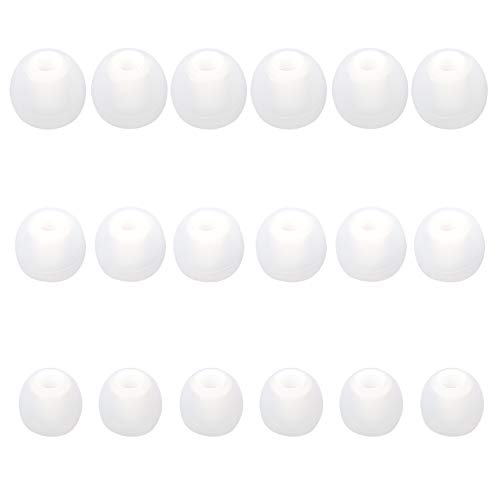 DMZHY 9 Pairs Earbud Tips Replacement Earbud Tips Earbud Replacement Tips Ear Bud Covers Silicone Ear Bud Replacement Pieces Fit for in-Ear Headphones(Inner Hole from 3.8mm-5.1mm Earphones) SML White