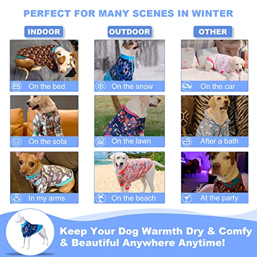 LovinPet Sweater for Pitbulls - Pet Sweater, Skin-Friendly Flannel Fabric Clothes for Dog, Nocturnal Multi Prints Dog Clothes, Warm Dog Clothes for Small Dog Breeds for Cold Weather,