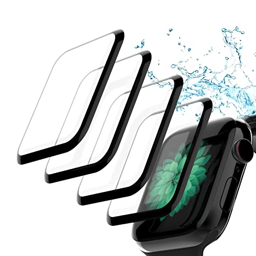 YSFGXXSC [4 Pack] Screen Protector for Apple Watch Series 7 41mm, 3D Full Coverage Curved Edge frame [Bubble Free] [Waterproof] [Anti-Scratch] HD Screen Protector for Apple Watch 41mm