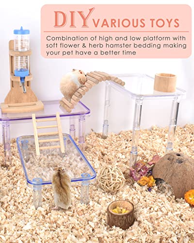 Bissap Hamster Platform, Plastic Play Platform Hamster Stand Platform for Dwarf Syrian Hamsters Gerbils Mice Degus or Other Small Pets Cage Accessories - Transparent
