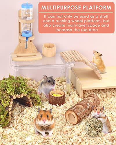 Bissap Hamster Platform, Plastic Play Platform Hamster Stand Platform for Dwarf Syrian Hamsters Gerbils Mice Degus or Other Small Pets Cage Accessories - Transparent
