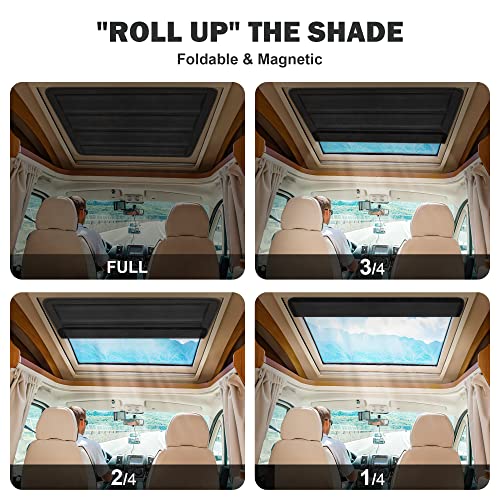 AISHIKEKE Magnetic RV Skylight Cover, Foldable RV Skylight Shade, Waterproof RV Blackout Ventilation Cover, RV Accessories and Camper Accessories for Camper Privacy UV Rays Protection