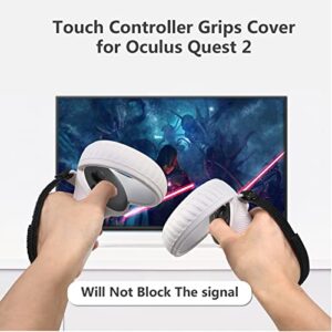 Controller Grips Cover for Oculus Quest 2, VR Facial Vent Interface Bracket,2pcs PU Leather Foam Cushion, Lens Protector, Anti-Leakage Nose Pad,VR Shell Cover VR Accessories for Oculus Quest 2