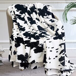 Cow Blanket, Two-Sided Print Soft Warm Lightweight Plush Gift Throws Cow Print Throw Blanket for Baby,Cow Print Blanket Baby for Sofa Bed Office in All Seasons 40" x 60"
