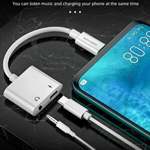 MAS CARNEY Headphone Adapter, USB Type C to 3.5mm Headphone and Charger Adapter Compatible with Pixel 5 4 3 XL, Galaxy S22 S21 S20 S20+ Note 20,Ipad Pro, MacBook
