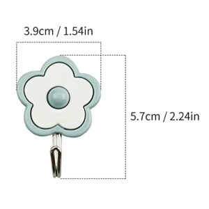 15 Pack Cute Flower Utility Hooks Wall Hangers Without Nails Self Adhesive Key Holder Wall Decor Dorm Command Hooks Stick On Wall Kitchen Bathroom Office Mixed Color