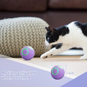 MADDEMCUTE Interactive Cat Ball Toys with LED Lights,2 Modes Active Rolling Ball for Indoor Cats & Small Dogs,USB Rechargeable Peppy Automatic Self-Propelling Ball for Puppy Small Medium Pets