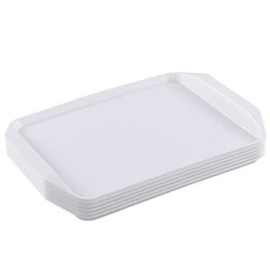 jekiyo white rectangular plastic fast food serving tray, set of 6