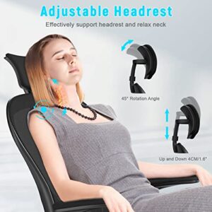 naspaluro Office Chair with Lumbar Support, High Back Ergonomic Home Desk Chair with Adjustable Arms and Headrest, Thick Seat Cushion Computer Chair for Home Office Task Drafting Work Study