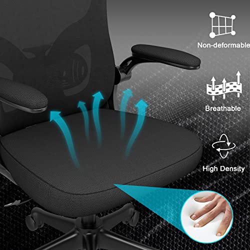 naspaluro Office Chair with Lumbar Support, High Back Ergonomic Home Desk Chair with Adjustable Arms and Headrest, Thick Seat Cushion Computer Chair for Home Office Task Drafting Work Study