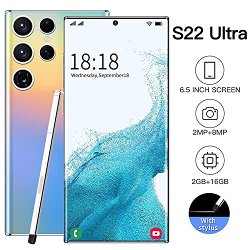 Unlocked Smartphones, Android Smart Phone HD Full Screen Phone, Dual SIM Unlocked Cell Phone, 6.5-inch Touch Screen Mobile Cell Phone, 2800mAh Battery, 2+16G RAM, 2MP+8MP (Blue)