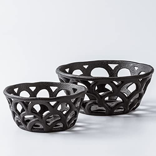 Royal_Z Ceramic Fruit basket,Fruit Bowl,Countertop Fruit Vegetables Storage,Decorative Table Centerpiece Holder Stand for Fruit,Vegetable,Bread,Candy,handcrafted storage bowl BLK