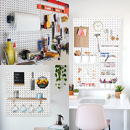 Pegboard Wall Organizer Panels, Craft Room, Kitchen, Garage, Living Room, Bathroom, and Study Room, Easy to Install (4Pcs)