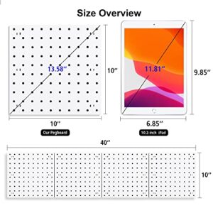 Pegboard Wall Organizer Panels, Craft Room, Kitchen, Garage, Living Room, Bathroom, and Study Room, Easy to Install (4Pcs)