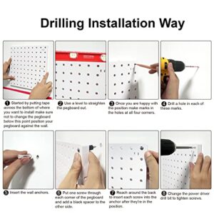 Pegboard Wall Organizer Panels, Craft Room, Kitchen, Garage, Living Room, Bathroom, and Study Room, Easy to Install (4Pcs)