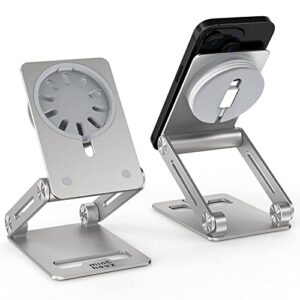 minthouz phone stand for mag-safe charger - adjustable aluminum stand cradle for iphone 14/13/12 pro/max/mini/plus [ the charger for mag-safe is not included ]
