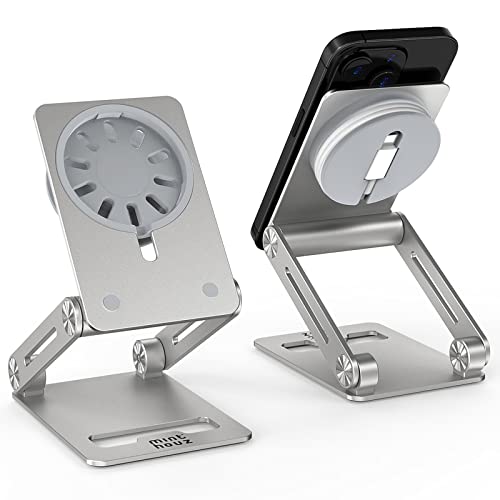 Minthouz Phone Stand for Mag-Safe Charger - Adjustable Aluminum Stand Cradle for iPhone 14/13/12 Pro/Max/Mini/Plus [ The Charger for Mag-Safe is Not Included ]