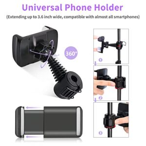 Selfie Ring Light with Tripod Stand and Phone Holder, Eicaus Tripod for iPhone with Ringlight for Live Streaming, Video Recording, Makeup, Lighting Kit Gifts for YouTube and TIK Tok