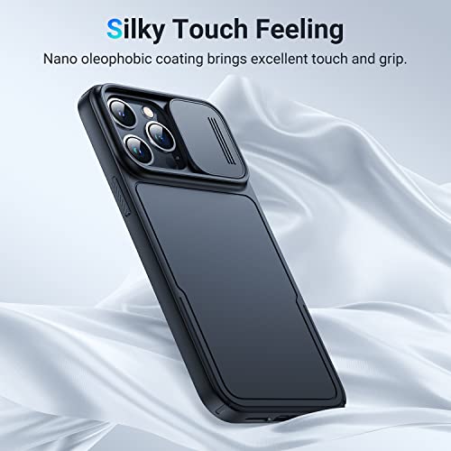 Simtect Compatible with iPhone 14 Pro with Camera Cover [12FT Drop Protection] Snug Touch Slim Protective Hard Back and Shockproof Bumper Case for iPhone 14 Pro Phone Case 6.1"-Black