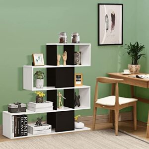 IFANNY 16 Shelves Bookshelf, Open Shelf Bookcase, 5-Tier Display Shelf Storage Organizer for Home Office Living Room, Wood Bookshelf Storage Cube Organizer, 47 x 8 x 43 Inch