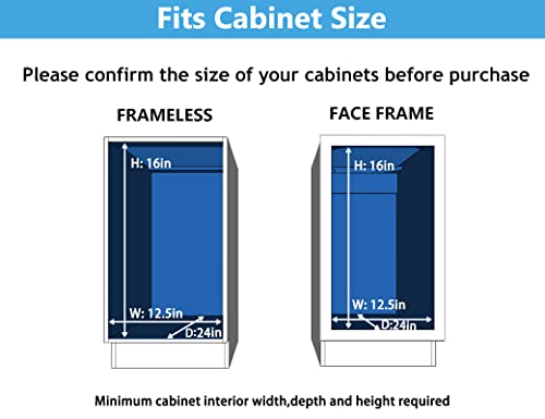 LOVMOR Slide Out Cabinet Drawers Pots and Pans Organizer and Storage, 11" W x 21" D, 2 Tier