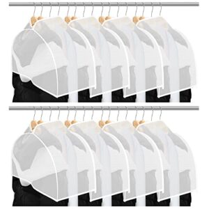 patelai 8 pieces shoulder covers 10" gusseted garment covers 24 x 12 x 10 inches clothes covers for closet storage coats, suit, jackets, dress closet storage
