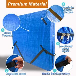 Wotermly King Mattress Bag for Moving and Storage with Handle Lift Belts,Reusable Waterproof Heavy Duty Tarpaulin Bed Mattress Cover, Strong Zippered Mattress Protector,Size King