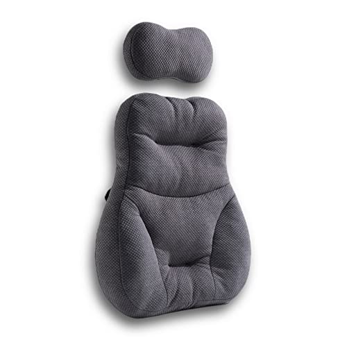 PYXAYS Lumbar Support Pillow for Office Chair Gaming Chair, car seat, Wheelchair, Back Cushion Lumbar Pillow Provide Back Support, Grey