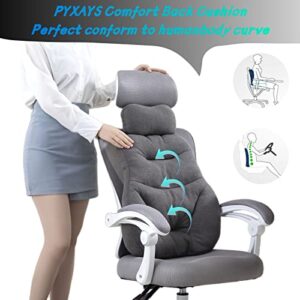 PYXAYS Lumbar Support Pillow for Office Chair Gaming Chair, car seat, Wheelchair, Back Cushion Lumbar Pillow Provide Back Support, Grey