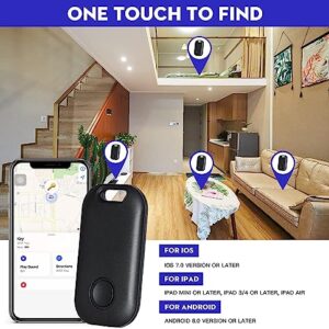 Key Finder Locator with Sound Bluetooth Tracker with Keys Chain and Key Locator for Keys Bags Wallets Pet and More Anti-Lost Device Compatible with Apple Find My Keys App (4 Pack, Black)