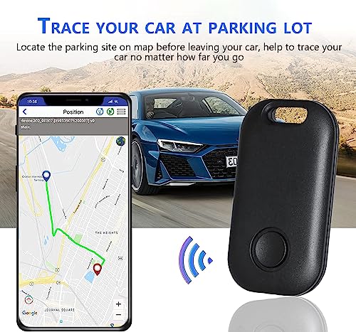 Key Finder Locator with Sound Bluetooth Tracker with Keys Chain and Key Locator for Keys Bags Wallets Pet and More Anti-Lost Device Compatible with Apple Find My Keys App (4 Pack, Black)