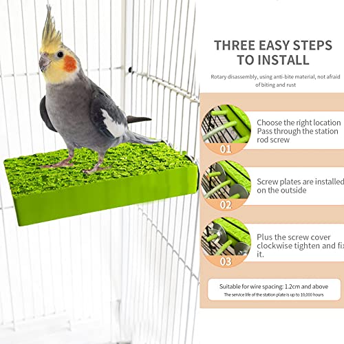 Bird Warmer for Cage Bird Perch Stand Platform Warm Heating, Heating Bird Perch Platform for Exotic Pet Birds, 12V 5W African Grey, Parakeets, Parrots