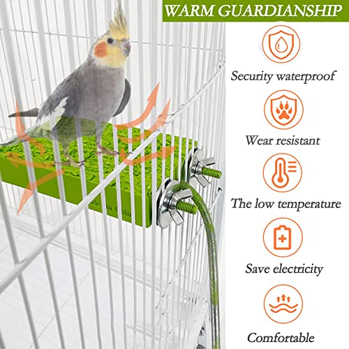 Bird Warmer for Cage Bird Perch Stand Platform Warm Heating, Heating Bird Perch Platform for Exotic Pet Birds, 12V 5W African Grey, Parakeets, Parrots