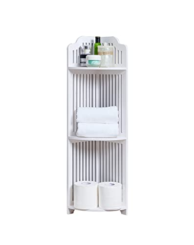 Kings Brand Furniture - Gabriel 3-Tier Corner Bathroom Shelves, Bathroom Storage Organizer, White