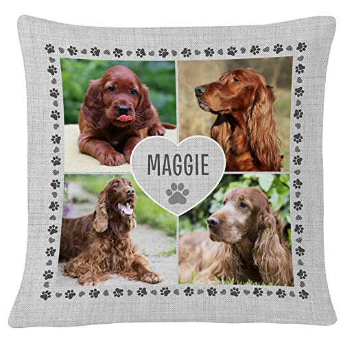 Let's Make Memories Personalized Pawprints on My Heart Pet Photo Pillow - Home Décor for Pet Owners