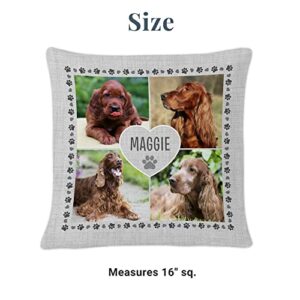 Let's Make Memories Personalized Pawprints on My Heart Pet Photo Pillow - Home Décor for Pet Owners