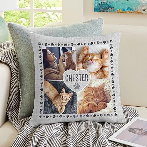 Let's Make Memories Personalized Pawprints on My Heart Pet Photo Pillow - Home Décor for Pet Owners