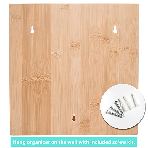 Food Bag Organizer Wall Mount Hang | Kitchen Organization | Bag Holder | Snack Bag Storage and Organization | Bamboo Drawer Organizer | Pantry Organization and Storage for Reusable Plastic Bags