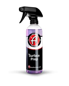 adam's surface prep (16oz) - a cleaner that ensures your paint is clean & ready to apply any 9h top coat ceramic coating after clay bar, car wash & orbital polisher treatment purple